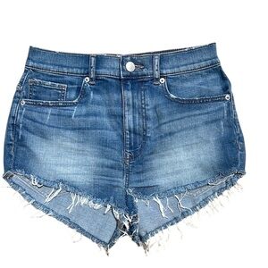 Express Blue Jean Shorts Distressed Frayed Hem